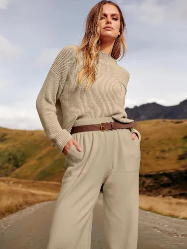 Vista 5 de ANRABESS Conjunto de dos piezas para mujer, de manga larga, tejido de punto, suéter de otoño, pantalones de gran tamaño, conjunto de chándal
