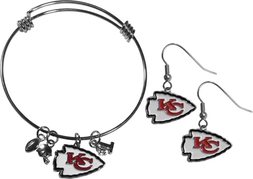 Vista 14 de Siskiyou Sports NFL womens Dangle Earrings and Charm Bangle Bracelet Set