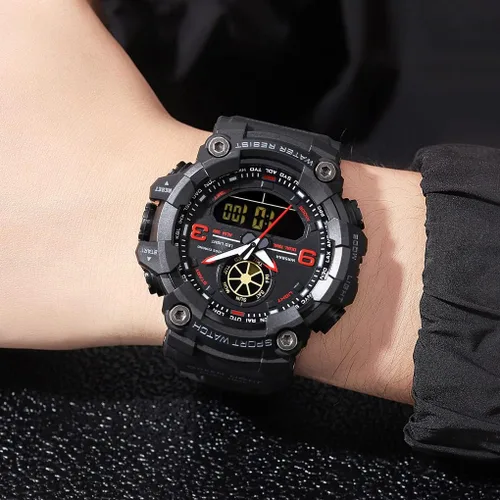 Vista 4 de Relojes militares para hombre, relojes de pulsera para hombre, relojes analógicos digitales para deportes, grandes regalos de 1224 horas