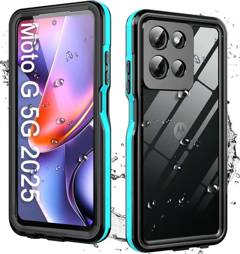 Vista 12 de Funda para Motorola Moto G 5G 2025 con protector de pantalla integrado, resistente a prueba de agua, de cuerpo completo, a prueba de polvo, a prueba