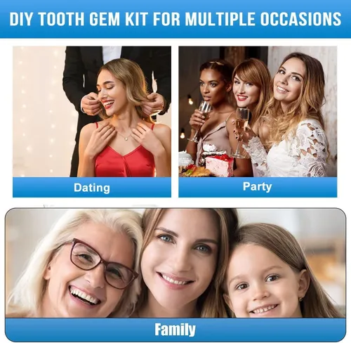 Vista 3 de Kits de reparación de dientes falsos para llenar los dientes rotos y huecos que faltan - Kits de reemplazo de dientes falsos y cuentas térmicas