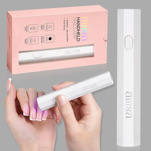 Vista 10 de AILLSA Mini luz UV para uñas, lámpara LED de mano para uñas, pequeña lámpara de uñas de gel, portátil, de secado rápido, inalámbrica para regalo