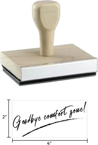 Vista 3 de Goodbye Comfort Zone - Sello de goma, sello de madera de 2 x 4 pulgadas