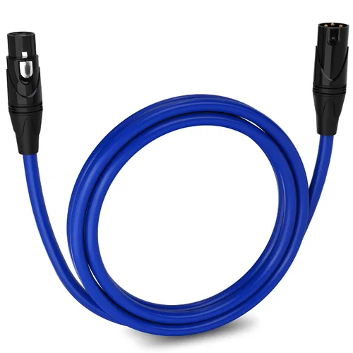 Vista 170 de LyxPro Cable de micrófono XLR hembra a macho de ángulo recto de 3 pines de 1.5 pies para altavoces amplificados, interfaz de audio, rendimiento