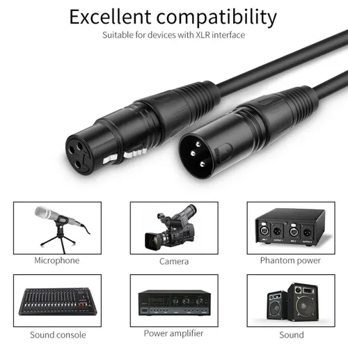 Vista 9 de Mic DMX Audio Cable 3 Pin XLR macho a XLR hembra Cable de micrófono (3.3 ft)