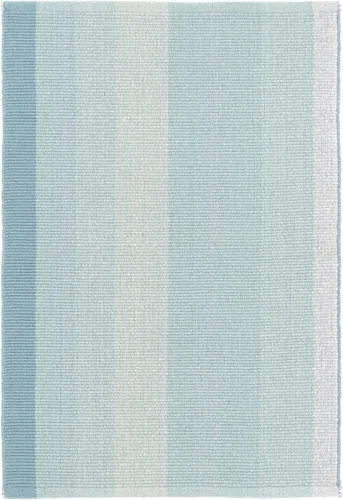 Vista 8 de Dash & Albert Barbados - Alfombra de algodón tejida a mano con rayas azules, 5 x 8 pies, patrón de rayas azules