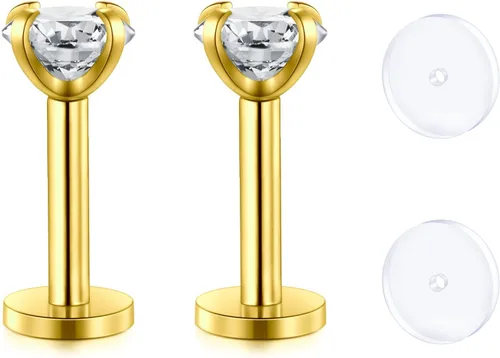 Vista 32 de D.Bella Retenedores de piercing transparentes de 16G para cartílago flexible para hélix, daith, rook, tragus, retenedor de aretes Bioflex, nariz