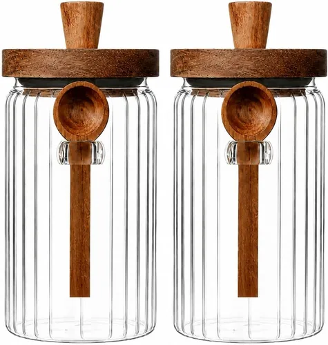 Vista 16 de ANSQU Tarro de vidrio con cuchara, tarro de café de 13.5 oz
