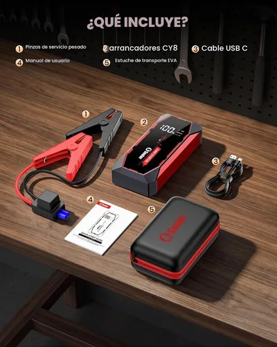 Vista 7 de Jump Starter 7000A Paquete de baterías de arranque de coche 7000A con bolsa de almacenamiento