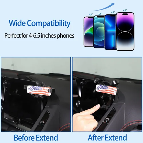 Vista 4 de Soporte de teléfono para automóvil compatible con Chevrolet Corvette C8 2020-2025, soporte para teléfono celular para pantalla de navegación
