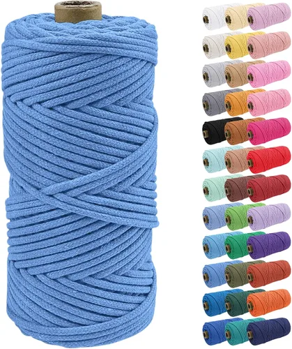 Vista 27 de JeogYong Cuerda de macramé de 0.157 in x 109 yardas, cuerda trenzada de algodón natural, cuerda de macramé para bolsas de ganchillo, colgar