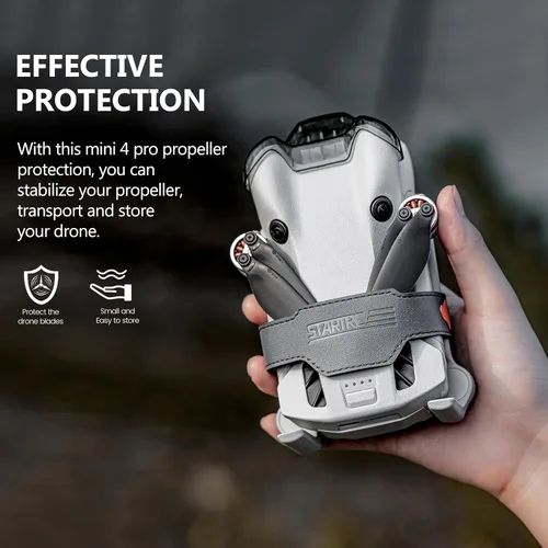 Vista 4 de STARTRC Soporte de hélice para accesorios DJI Mini 4 Pro, correa de protección de hélices para DJI Mini 4 Pro RC 2, protector de hélice para drones
