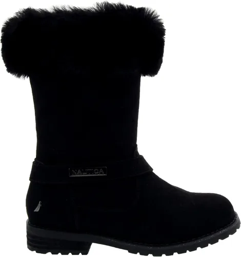 Vista 3 de Nautica Botas cálidas para niñas, botines de moda para clima frío con parte superior de piel sherpa, cosima (niño grandeniño pequeñoniño)