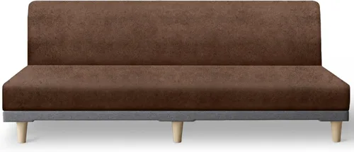 Vista 26 de molasofa - Funda elástica para futón de aspecto de cuero, cubierta para sofá sin brazos, protector de muebles con parte inferior elástica, funda