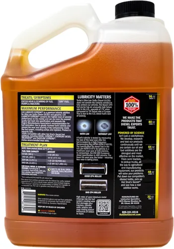 Vista 2 de Hot Shot's Secret LX4 Lubricity Extreme 1 galón, tratamiento de combustible para todos los motores, aditivo de gasolina y diésel, el aditivo