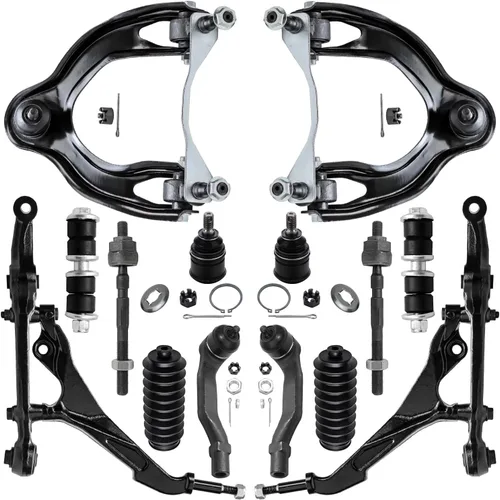 Vista 109 de Detroit Axle - Kit de suspensión frontal de 15 piezas para Jeep Grand Cherokee 99-04 1999 2000 2001 2002 2003 2004, brazos de control superior e