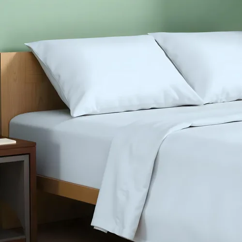 Vista 14 de TEXAS LINEN CO. Paquete de 2 juegos de sábanas de percal de algodón 100% orgánico, suaves, transpirables y refrescantes, con esquinas profundas