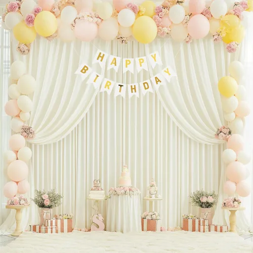 Vista 13 de Cortinas de fondo azul bebé de 8 x 10 pies para bodas, cortinas de fondo de poliéster sin arrugas, para baby shower, fiestas de cumpleaños