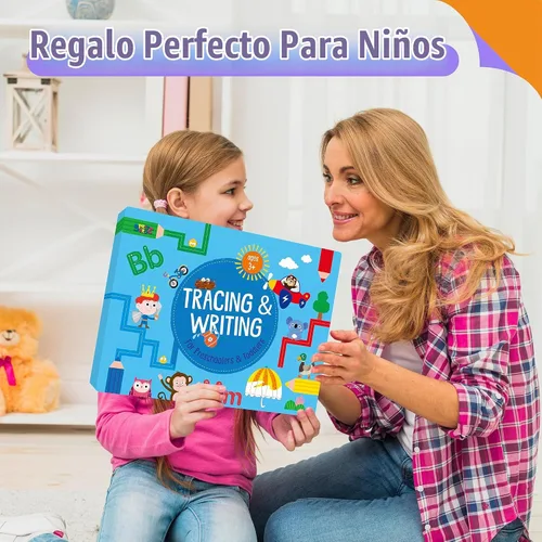 Vista 7 de Libro de trabajo de escritura a mano del alfabeto y números, 30 páginas de actividades de borrado en seco, práctica de rastreo de letras y números