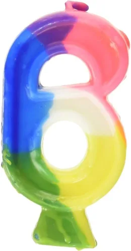 Vista 8 de Vela de cumpleaños arcoíris número "0", 2.75 pulgadas (1 unidad), centro de mesa de celebración de cera colorida, decoración perfecta para fiestas