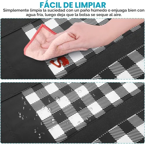 Vista 5 de WOWBOX Bolsas de comestibles reutilizables, paquete de 4, bolsas de compras plegables reutilizables a granel con asas reforzadas, bolsas