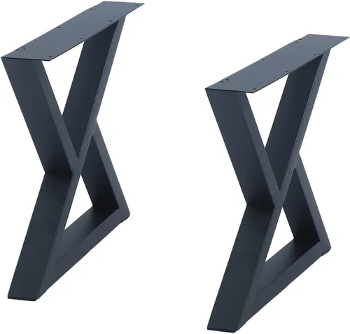 Vista 12 de MBQQ Patas para muebles de 15.7" de altura 17.7" de ancho, tubo cuadrado rústico decorativo, patas de mesa de metal resistente, patas de escritorio
