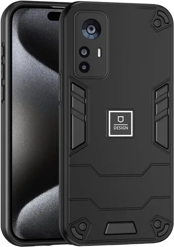 Vista 211 de Funda compatible con Redmi A1, compatible con Redmi A2 2 en 1 [PC dura + TPU], funda de teléfono negra