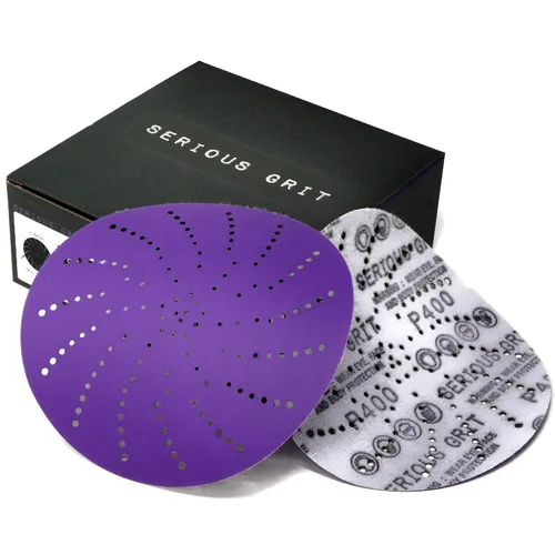 Vista 13 de Serious Grit Discos de lijado de cerámica de grano 40 de 6 pulgadas con múltiples agujeros de gancho y bucle, grano avanzado para corte rápido