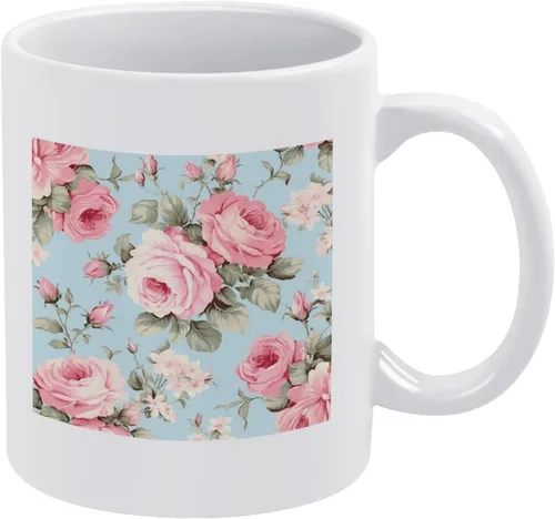 Vista 17 de Tazas de café vintage Shabby Chic Rose con diseño de flores antiguas, taza de cerámica divertida y única para cumpleaños, Día de la Madre, ideas