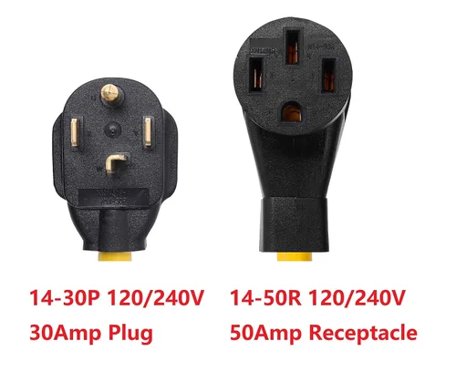 Vista 2 de ONETAK NEMA - Adaptador de cable de alimentación 14-30P a 14-50R, enchufe de 4 clavijas de 30 amperios a receptáculo hembra de 4 clavijas de 50