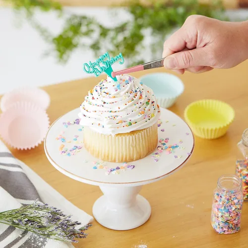 Vista 9 de RSVP International Endurance Kitchen Baking/Decorating Collection Pinzas culinarias rectas con puntas dentadas recubiertas de acero inoxidable