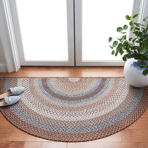 Vista 16 de Safavieh Braided Collection BRD313A tapete de lana hecho a mano color café, Algodón Marrón (Brown/Multi)