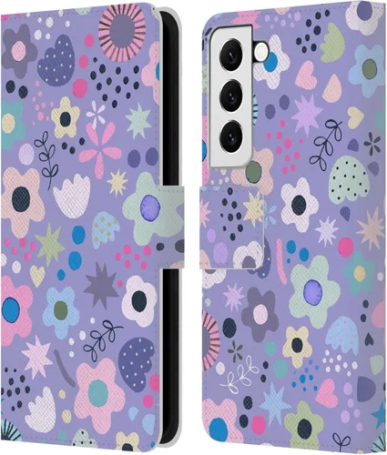 Vista 85 de Head Case Designs Officially Licensed Ninola Abstract Poppies Lilac Floral Leather Wallet Case Compatible with Samsung Galaxy A07 4G