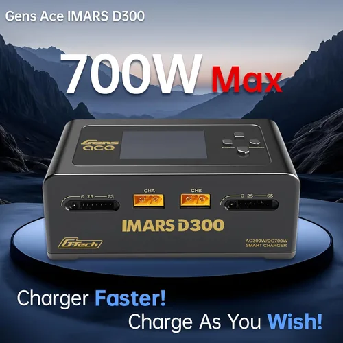 Vista 4 de Lipo Cargador de batería IMARS D300Gens。 Cargador de batería Lipo Serie G-Tech Smart Dual Lipo Balance Cargador AC 300W DC 700W (350W x 2), cargador