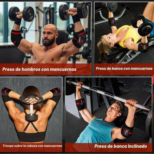 Vista 7 de Anraye Coderas para levantamiento de pesas - Correas de compresión ajustables de 47" Brace for Joint Support (1 Pair), Elbow Wraps Weight Lifting