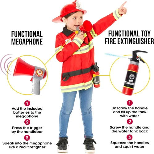 Vista 2 de Morph, Disfraz de bombero para niños, disfraz de bombero para niños pequeños, ropa de bombero, disfraz de bombero para niños