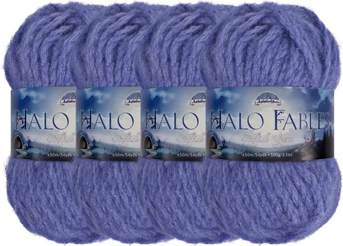 Vista 40 de JubileeYarn Halo Fables Yarn - 100g/Skein Bulky Polyester - North Wind Sun - 2 Skeins