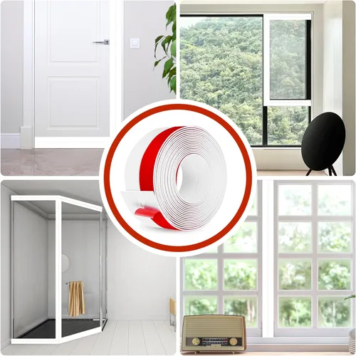 Vista 6 de Burlete autoadhesivo para puerta, tapón flexible para puerta de ducha, sello inferior de silicona para ventanas corredizas de vidrio y espacios