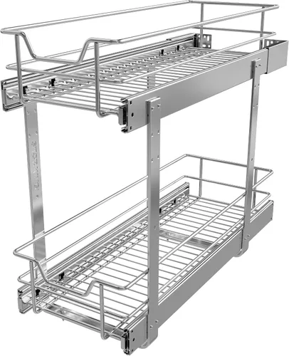 Vista 20 de Organizador de gabinete extraíble de 9 pulgadas de ancho x 17 pulgadas de profundidad, cajones deslizantes para organizadores de cocina