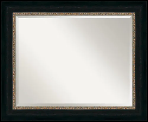 Vista 19 de Amanti Art Bronze Bathroom Mirror for Over Sink, 27x27 Paragon Bronze Square Vanity Mirror, Medium Traditional Frame, Hangs Horizonally and