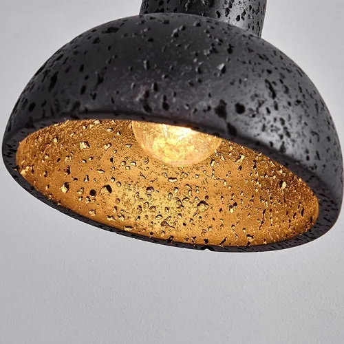 Vista 7 de Lámpara colgante de isla de cocina de 5.9 pulgadas, moderna lámpara colgante de travertino negro, cable ajustable E27/E26 para comedor, dormitorio