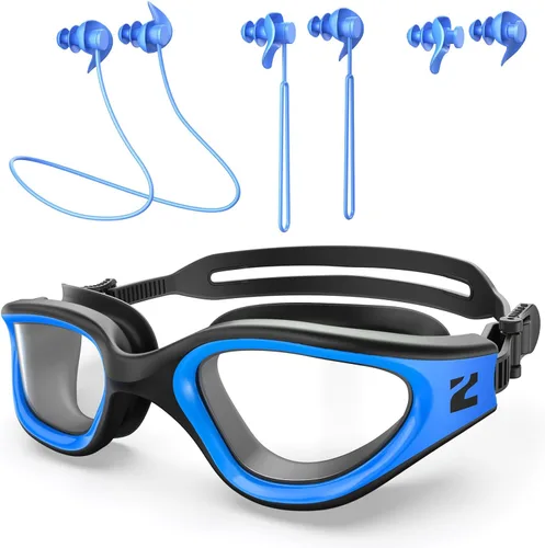 Vista 14 de ZIONOR G1 Lite - Gafas de natación polarizadas con 3 pares de tapones para los oídos, gafas de natación con protección UV antivaho para adultos