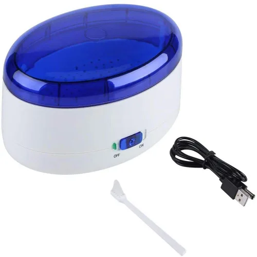 Vista 6 de Limpiador ultrasónico de vibraciones USB funciona con pilas, sistema de limpieza multiusos para joyas y gafas