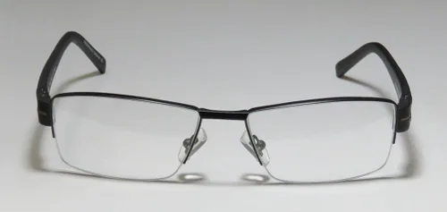 Vista 3 de Oga 7923o - Bisagras de resorte de media montura para hombre, diseño masculino, lentes elegantes de alta clase (55-17-135, negrogris pardo), Negro