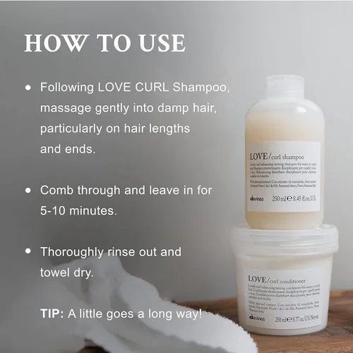 Vista 4 de Davines LOVE - Acondicionador de rizos con suero de construcción de rizos y champú para rizos