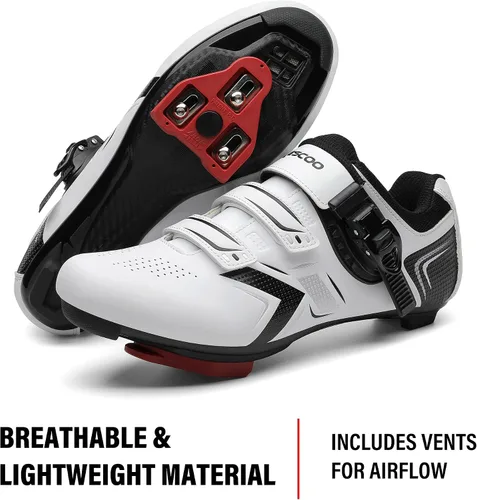 Vista 3 de Zapatos de ciclismo unisex compatibles con Peloton Bike y SPD, incluyendo tacos Delta, ideales para ciclismo en interiores y exteriores