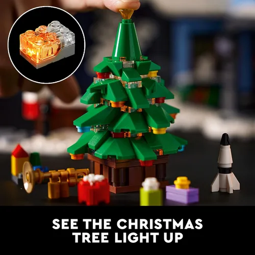 Vista 4 de LEGO Icons Santa's Visit 10293 - Juego de construcción de casa de Navidad para adultos y familias, decoración festiva del hogar con árbol