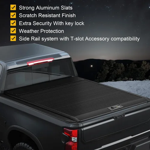 Vista 8 de ONINE Cubierta rígida retráctil Pull-Lock-Go para Ford Maverick 2022-2026 con caja de 4.6 pies (54.4 pulgadas), aluminio negro mate, compatible