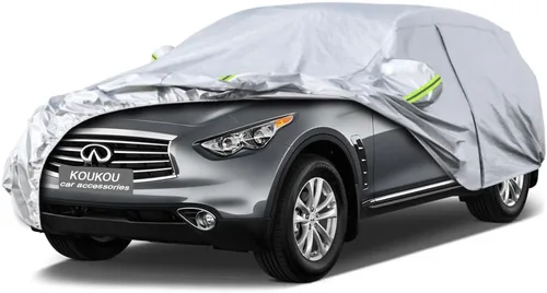 Vista 108 de KouKou Funda impermeable para automóvil SUV adecuada para BMW X1 de 2009 a 2025, 7 capas a prueba de viento para todo tipo de clima, cubierta