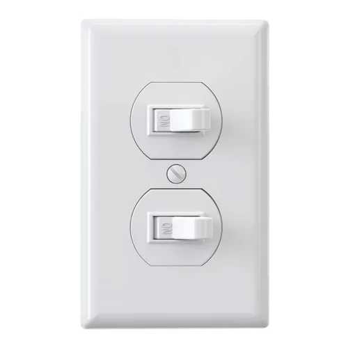 Vista 10 de ELEGRP Interruptor de luz de palanca doble, interruptor de luz doble de dos polos individuales, 15 A, 120 V, encendido/apagado en la pared, conexión